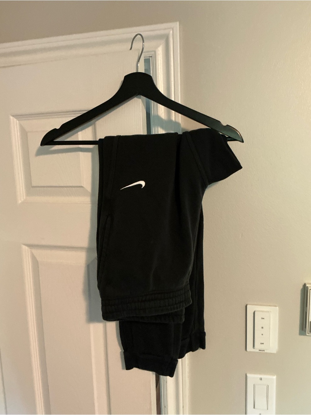 Nike Black Jogger Sweatpants with White Swoosh